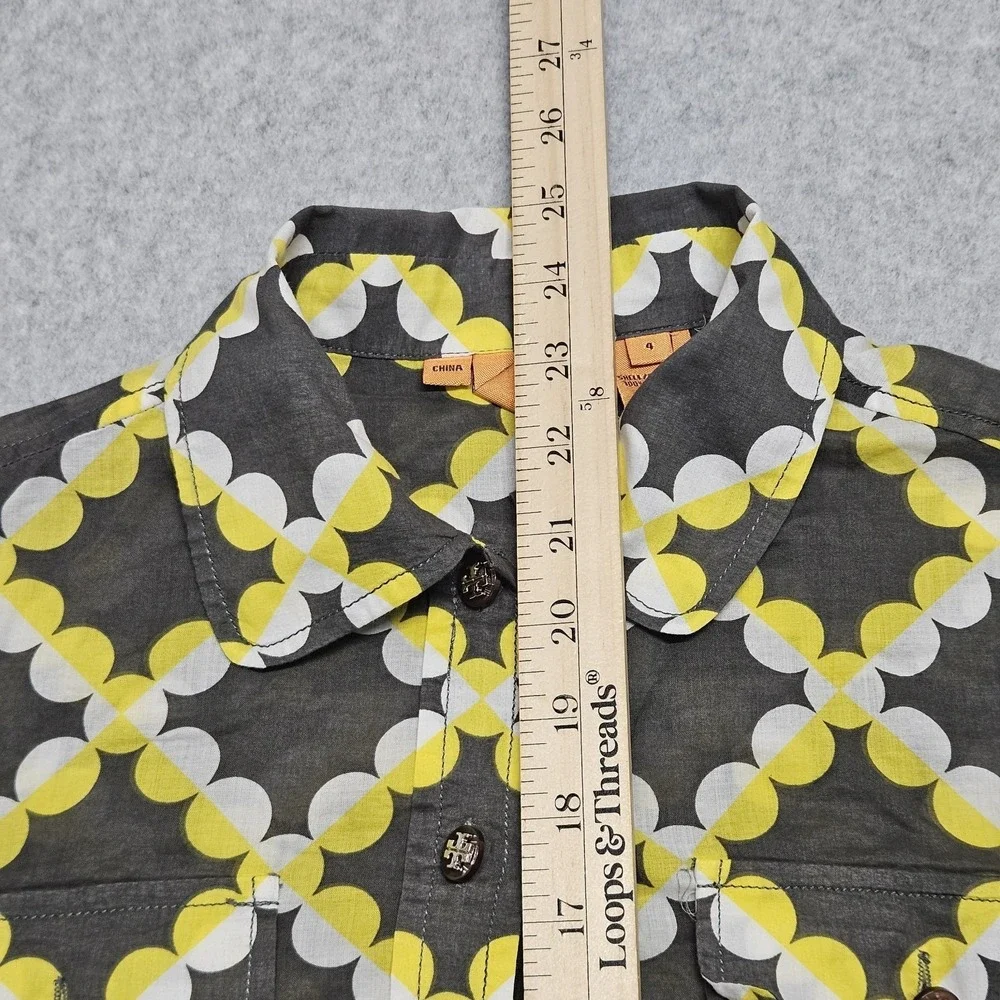 Tory‎ Burch Women's 100% silk Blouse Quarter Snap Buttons Size 4